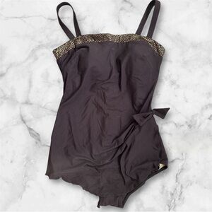 Maxine of Hollywood Elegant Black Women's one piece swimsuit Sz 16 nwt, 015